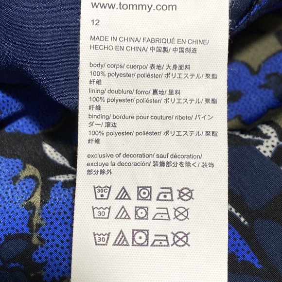 Tommy Hilfiger casual skirt size 12 blue print side pockets lined pleated preppy - Picture 7 of 7